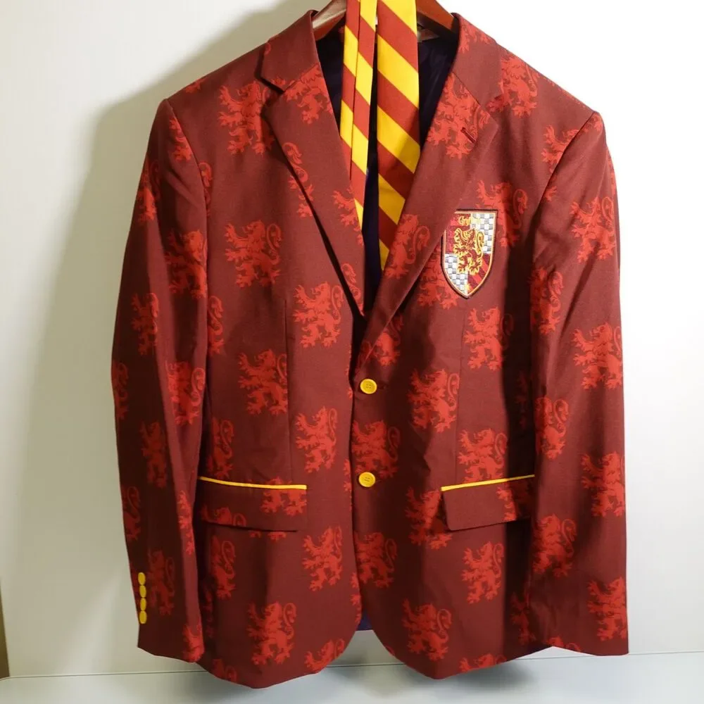 Opposuits Mens Blazer Jacket Harry Potter Gryffindor Blazer US Size 44 with Tie